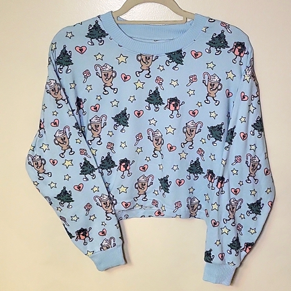 Women's Medium Holiday Lounge Crop Sweater Top Sleepwear By American Eagle